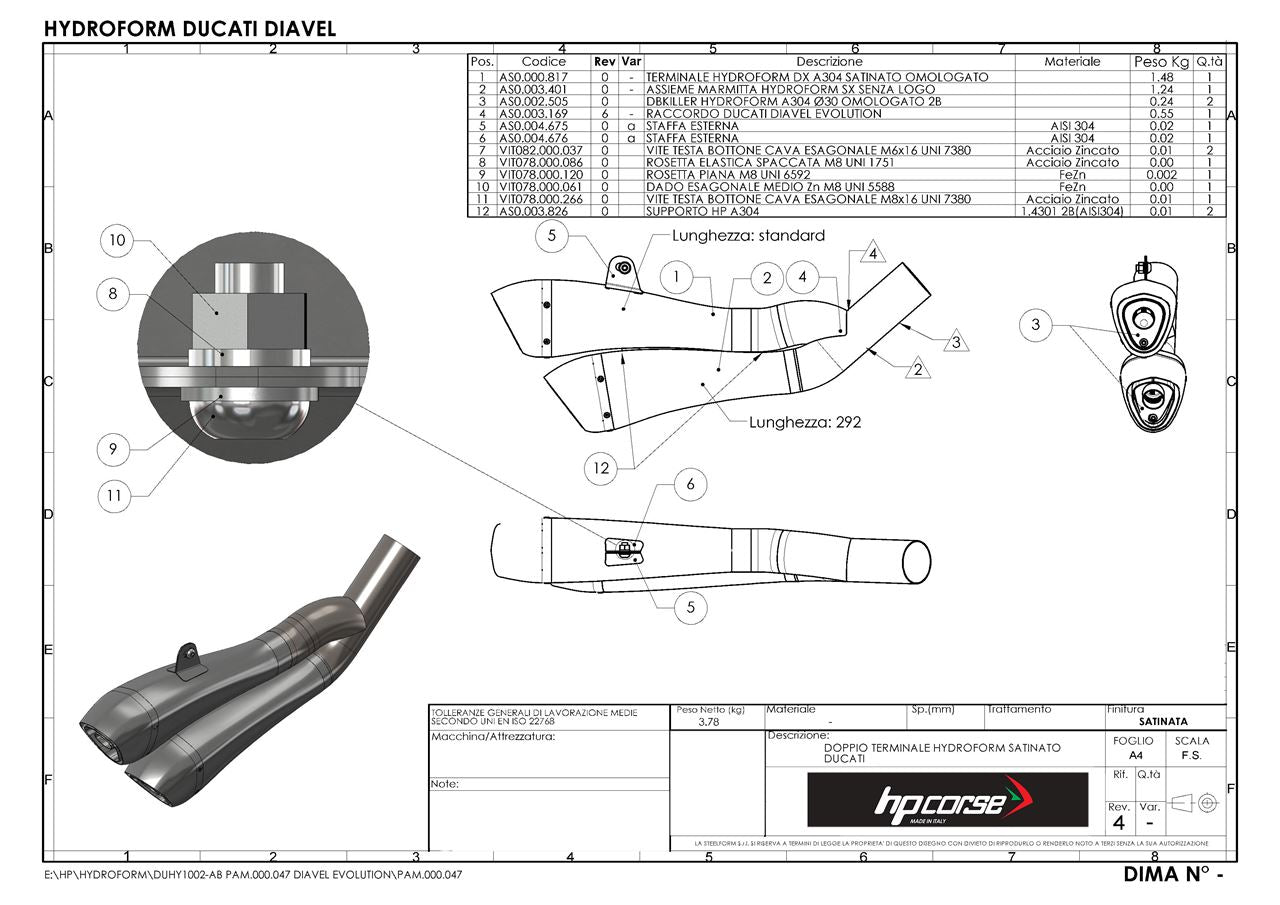 Hydroform Endschalldämpfer - Ducati Diavel - HPCorse