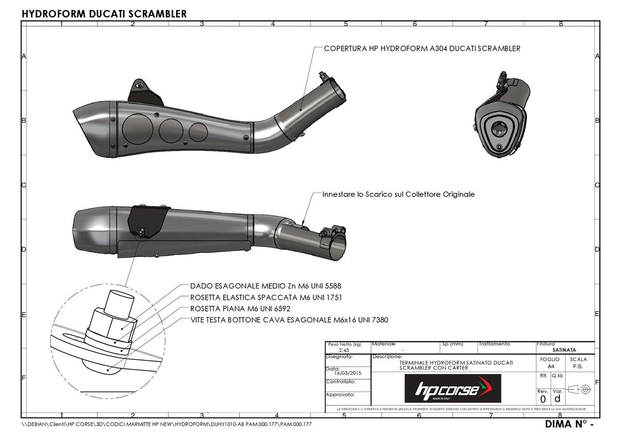 Hydroform Classic Endschalldämpfer - Ducati Scrambler 800 - HPCorse